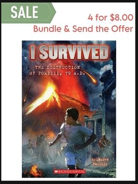 Scholastic I Survived — Fiery Red-Orange Volcano Cover